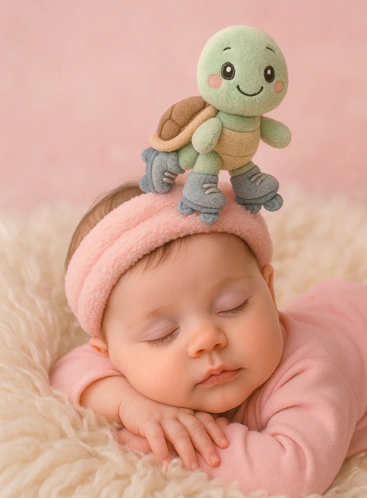 Plush Turtle Baby Headband – Cute Cartoon Newborn Infant Hair Accessory