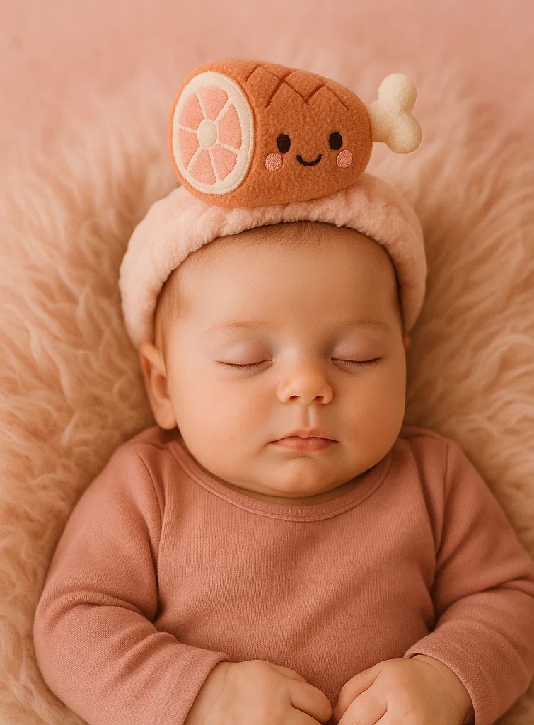 Plush Ham Baby Headband – Cute Cartoon Newborn Infant Hair Accessory