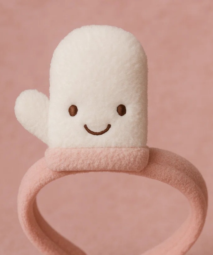 Plush White Mitten Baby Headband – Cute Cartoon Newborn Infant Hair Accessory
