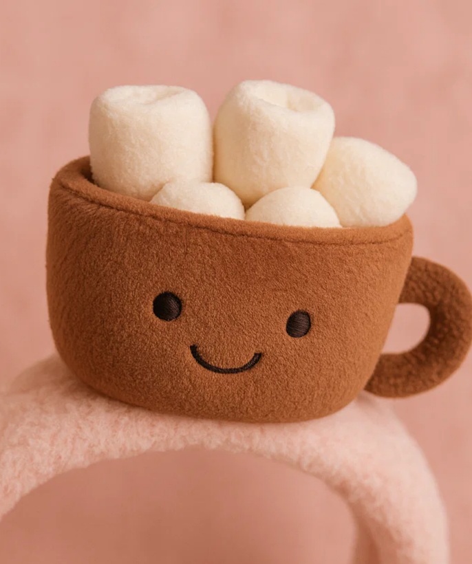 Plush Marshmallow Cup Baby Headband – Cute Cartoon Newborn Infant Hair Accessory