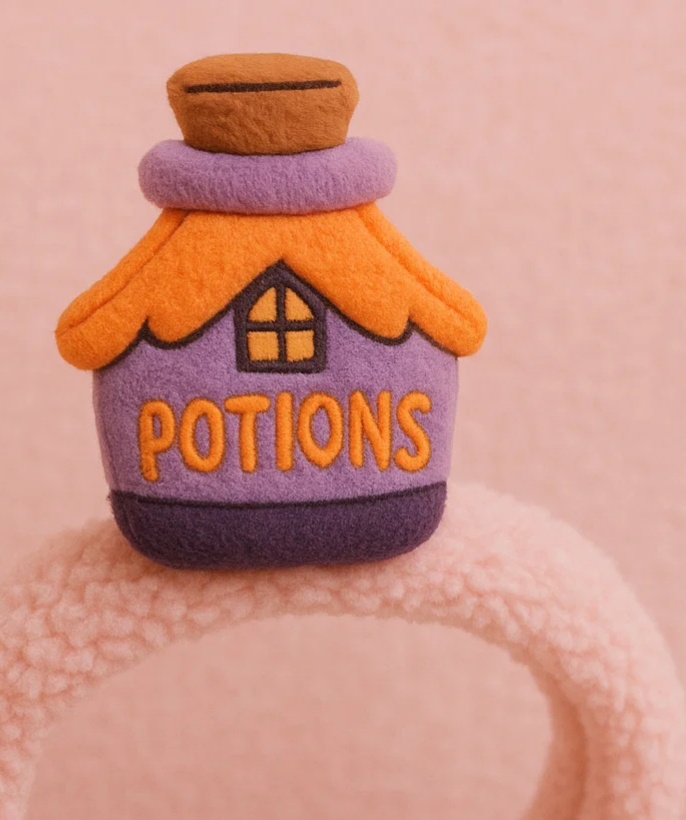 Plush Potion Bottle Baby Headband – Soft Cartoon Newborn Hair Accessory