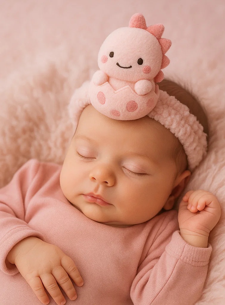 Plush Dinosaur Baby Headband – Cute Cartoon Newborn Infant Hair Accessory