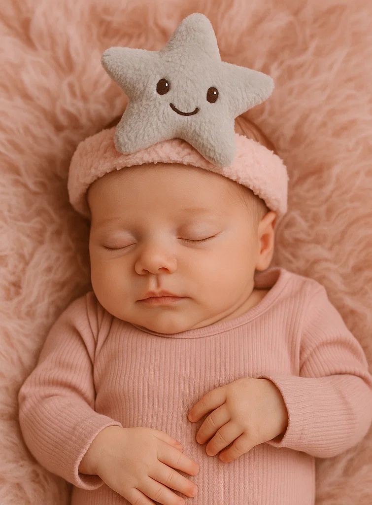 Bandeau pour bébé étoile en peluche – Accessoire cheveux doux pour nouveau-né dessin animé