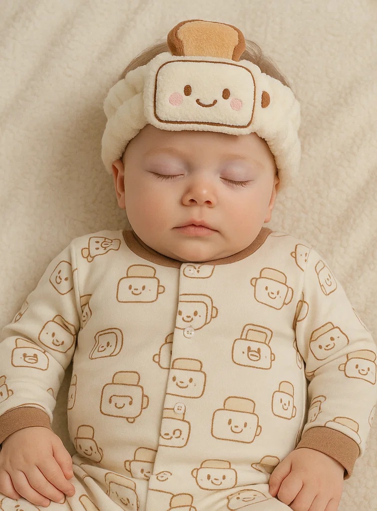 Plush Toast Baby Headband – Cute Newborn Infant Cartoon Hair Accessory