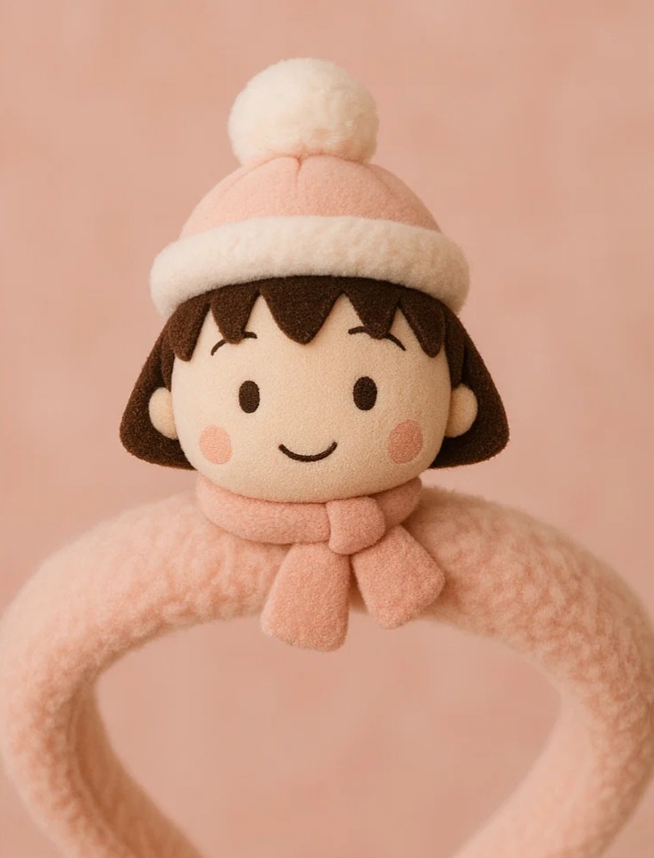 Diadema de bebé con muñeca de peluche con vestido rojo – Lindo accesorio para el cabello de uso diario y sesiones de fotos