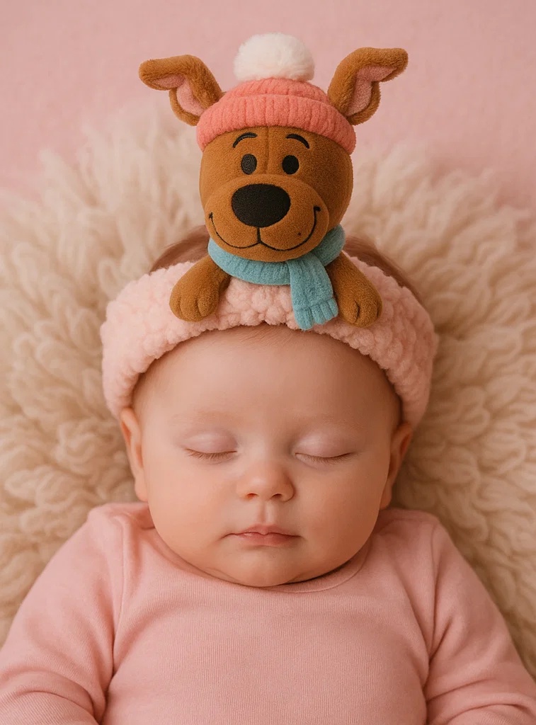 Puppy Plush Baby Headband – Soft and Cute Dog Doll Infant Hair Accessory