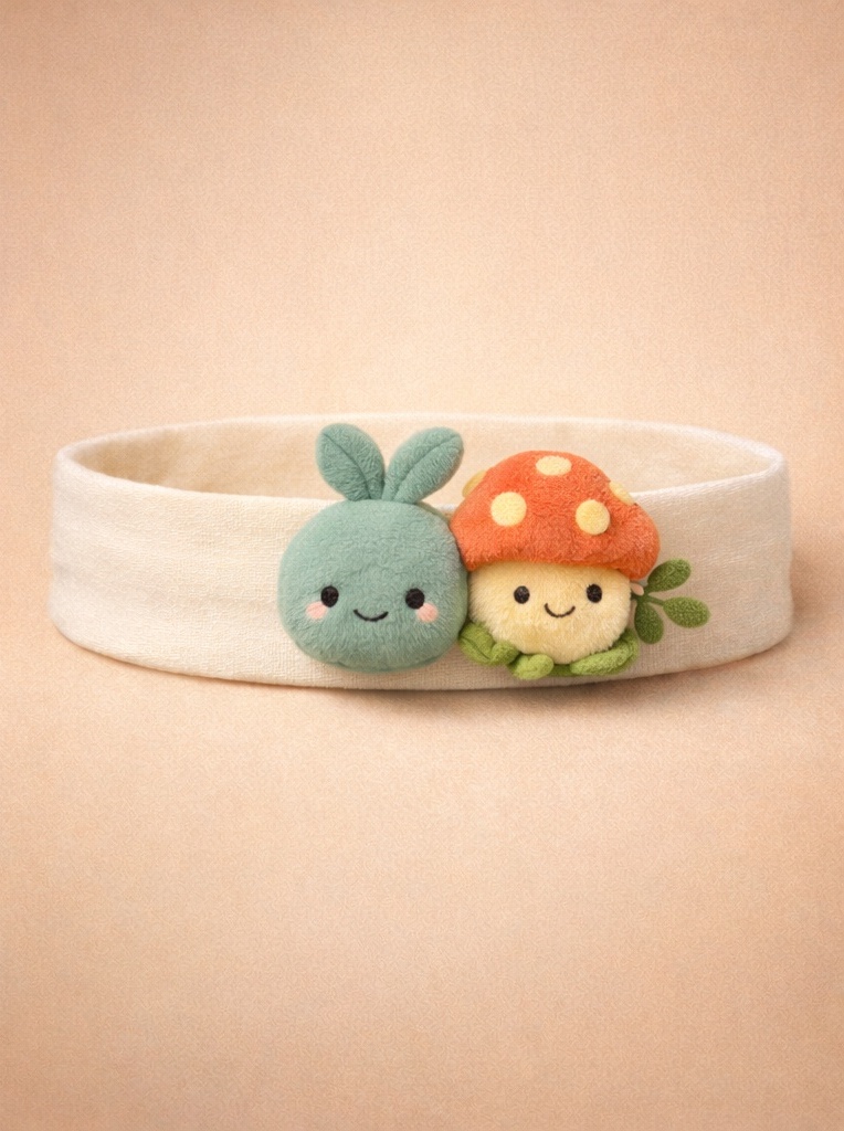 Kawaii Bunny & Mushroom Baby Headband – High Repeat Order Item for Retail Chains