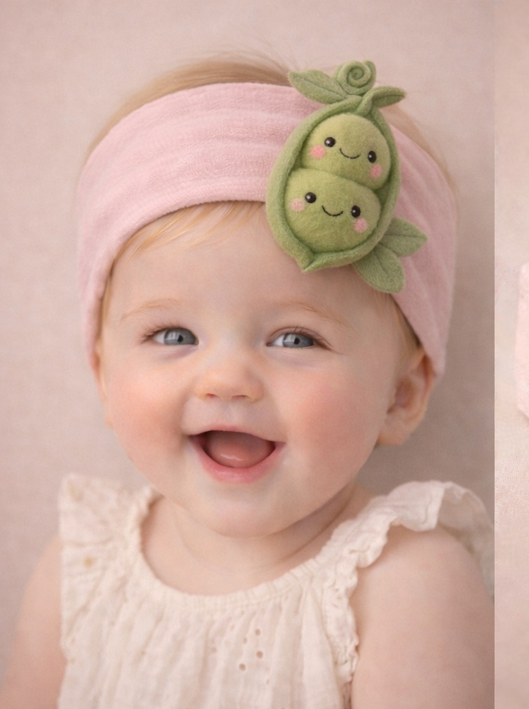 Pea Pod Baby Doll Headband – Adorable Plush Design with Strong Retail Appeal