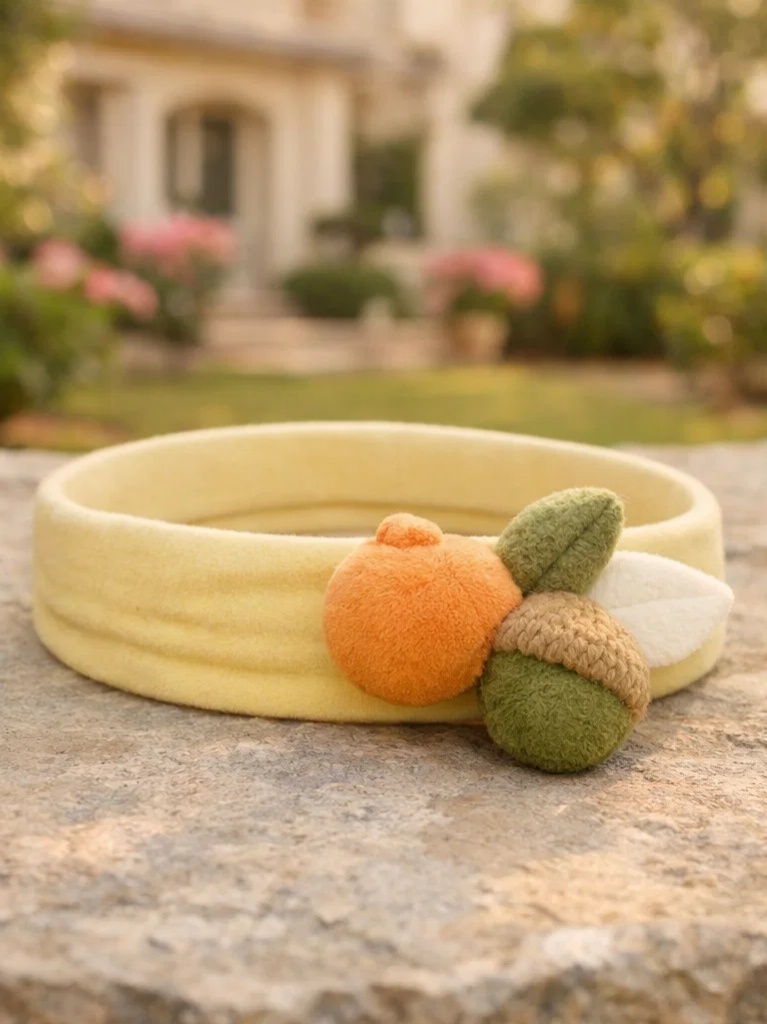 Orange & Nature Combo Baby Headband – Soft Handmade Details, Great for Baby Showers