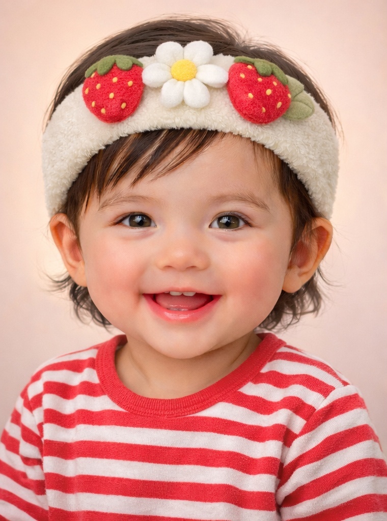 Whimsical Baby Headband with Mushrooms and Flowers – Adorable and Comfortable for Infants