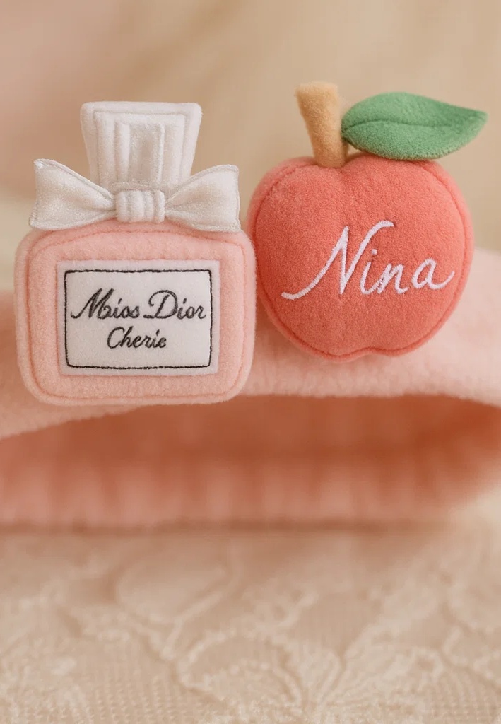 Cute Miss Dior Cherie & Nina Peach Plush Baby Headband - Soft Pink, Comfortable and Stylish