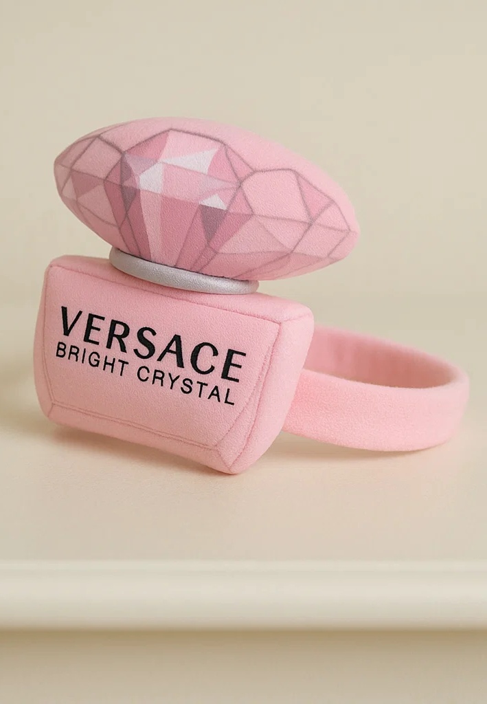 Diadema de peluche para bebé con diseño de perfume Versace Bright Crystal