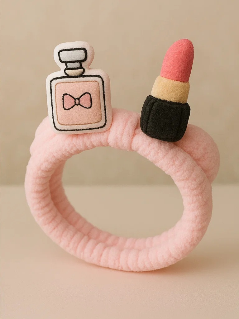 Faixa de cabelo para bebê com decoração de pelúcia de perfume Miss Dior