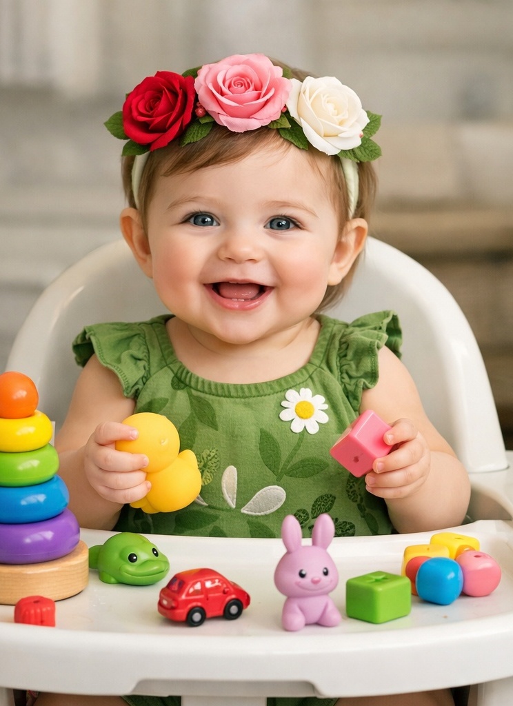 Soft Floral Plush Infant Headband with Cozy Decorative Toy Style for Baby Girls