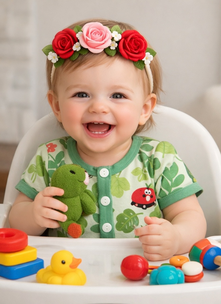 Cute Plush Floral Baby Hair Headband for Newborn Gift Sets and Photo Props