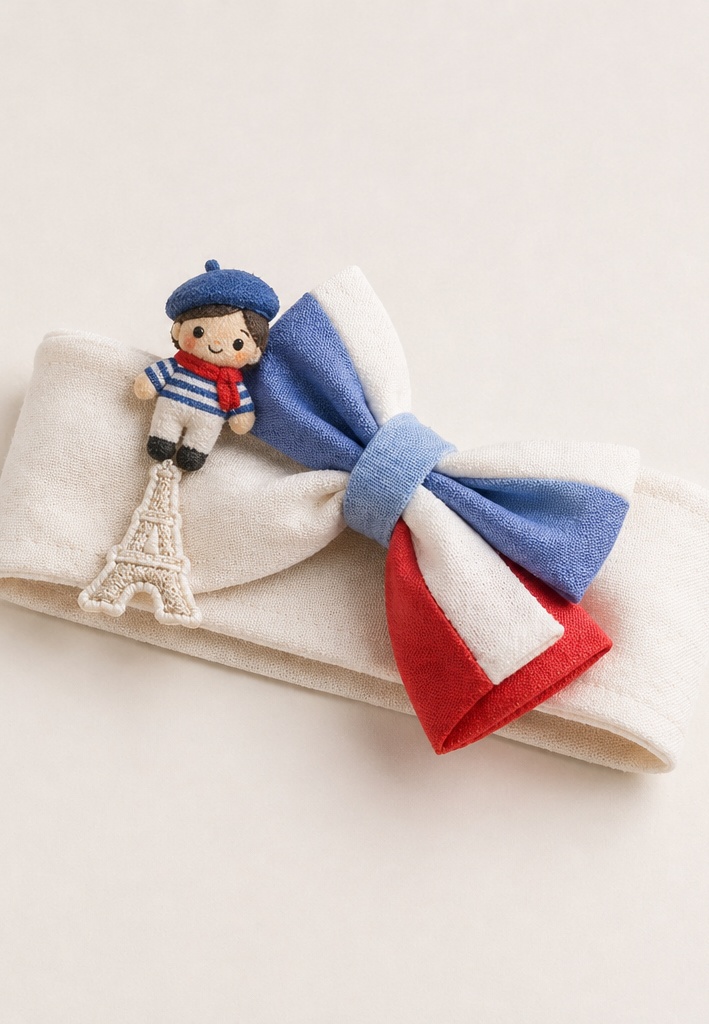Fournisseur B2B OEM/ODM Bandeau Bébé Personnalisé – Série Fête Nationale Française avec Nœud Tricolore