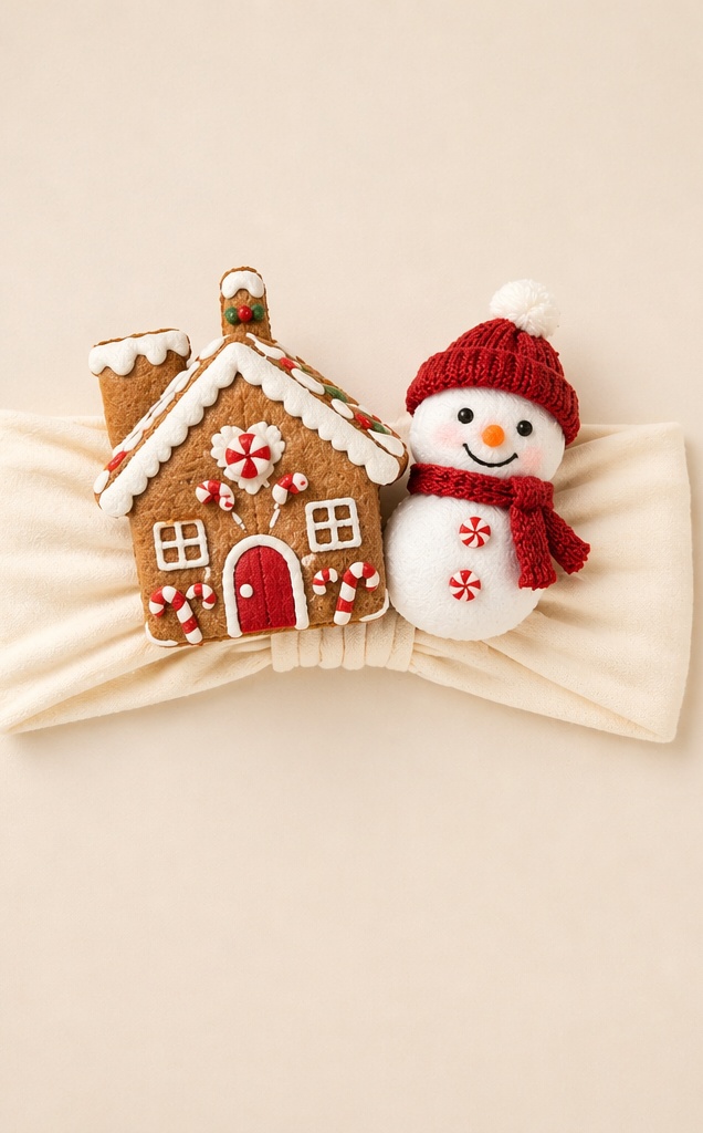 OEM ODM Wholesale Christmas Gingerbread House Snowman Baby Headband | Custom Manufacturer