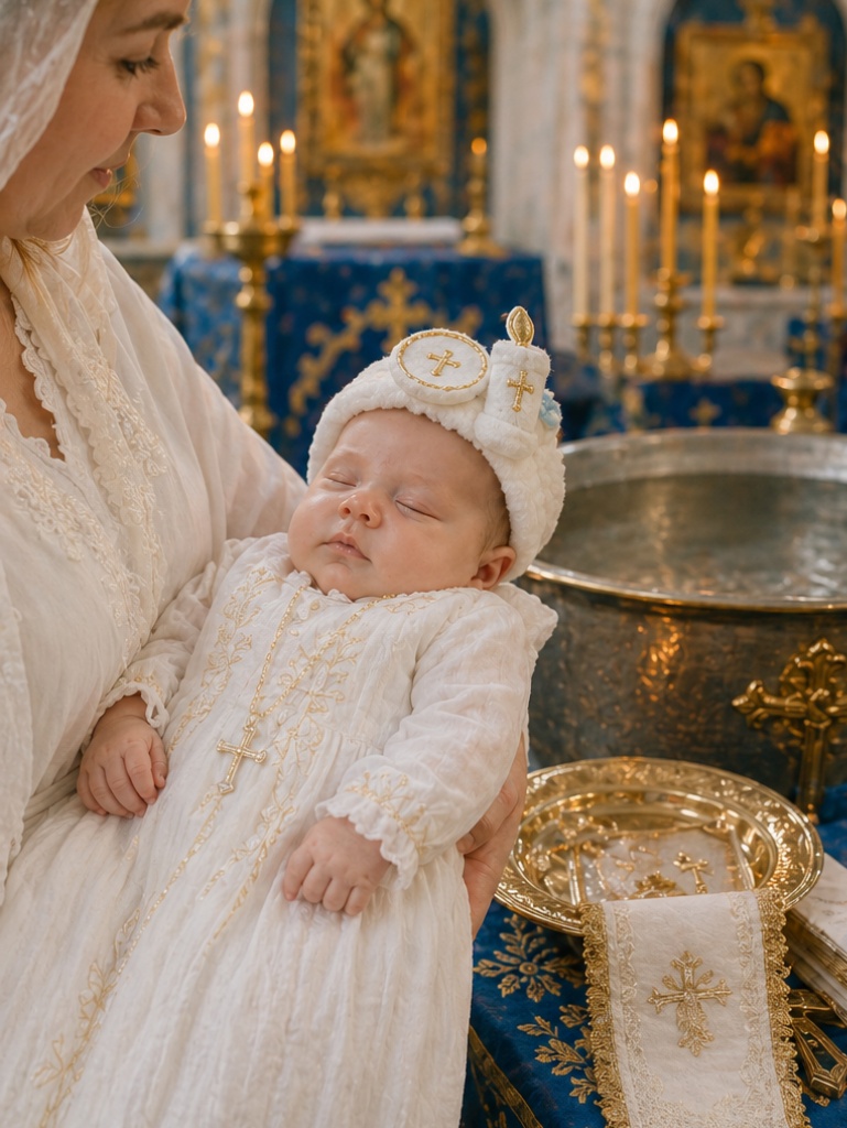 Wholesale Custom Infant Baptism Detachable Plush Cross Headband for Christening Gift Sets
