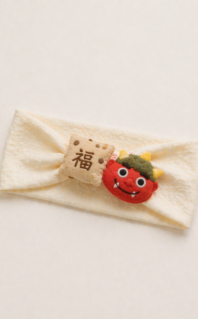 Setsubun Oni Baby Bandana Headband Soft Adjustable Festival Hair Accessory OEM ODM Wholesale Supplier
