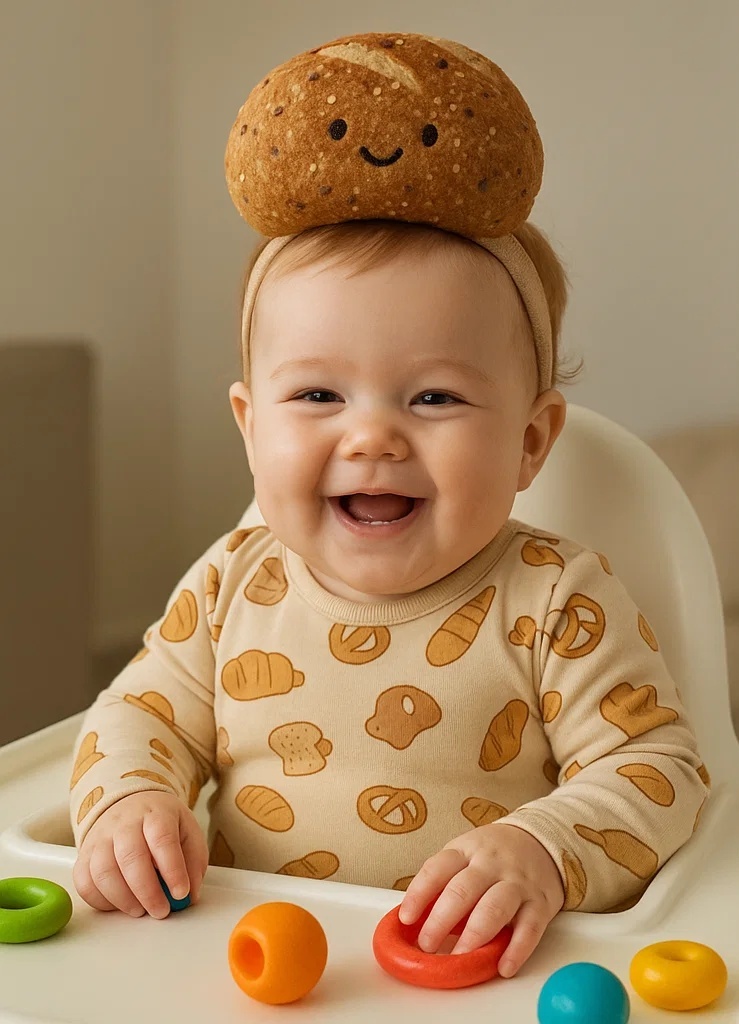 Whole Wheat Truffle Bread Baby Headband | Artisan Style Handmade Gift for Photos