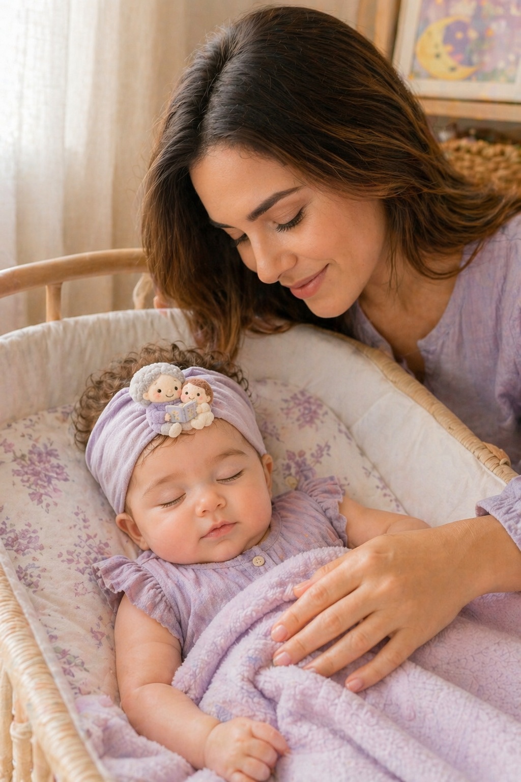 Wholesale Plush Baby Doll Headband with Removable Storytime Charm for Boutique Gift Sets