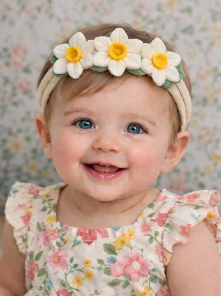 Radiant Halo Diadema cu Frunze Verzi pentru Bebeluși - Accesoriu Confortabil și Elegant pentru Utilizare Zilnică și Ședințe Foto