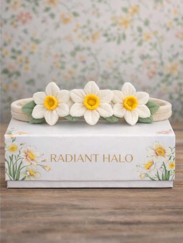 Radiant Halo Diadema cu Frunze Verzi pentru Bebeluși - Accesoriu Confortabil și Elegant pentru Utilizare Zilnică și Ședințe Foto