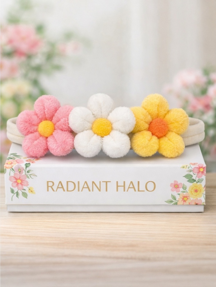 Radiant Halo Roosa ja Valge Lilladega Pluushi Beebi Peapael - Pehme ja Mugav Beebi Aksessuaar Igapäevaseks Kasutamiseks ja Fotograafiaks