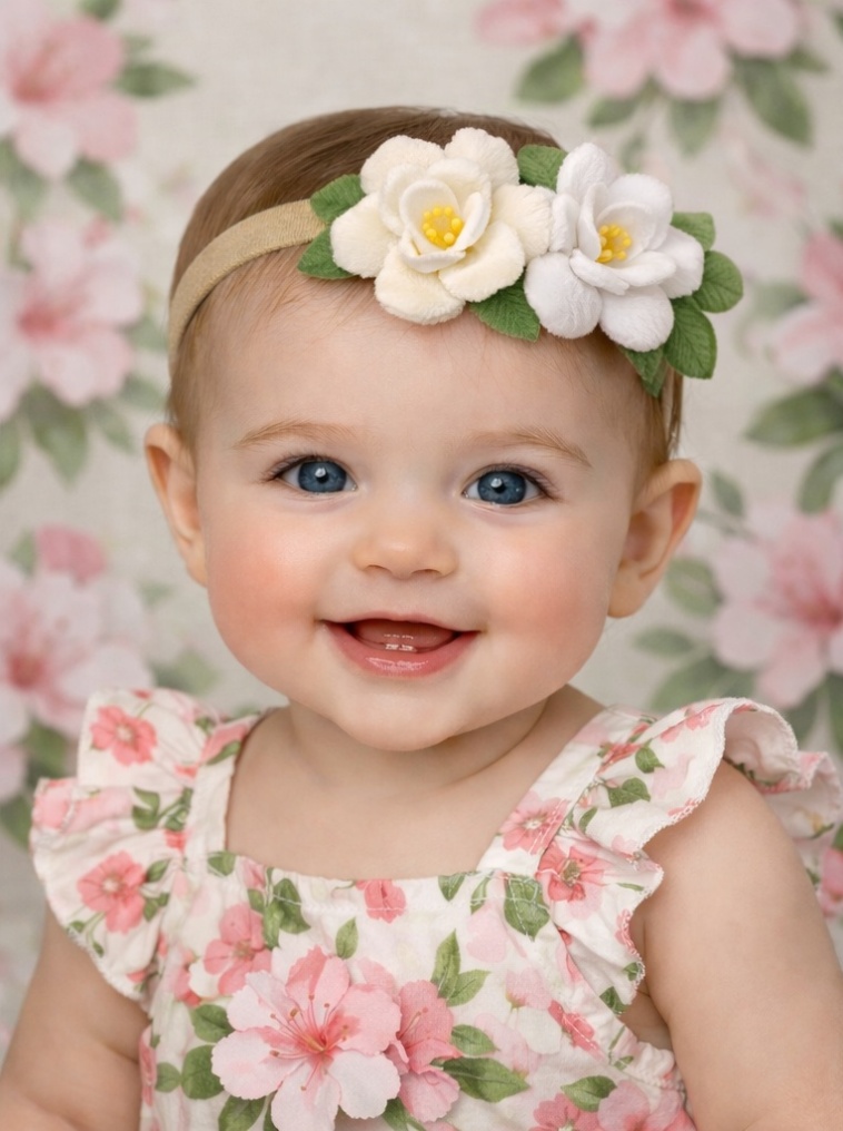 Radiant Halo White and Yellow Flower Plush Baby Headband - Soft and Stylish Baby Accessory for Daily Wear and Special Occasions