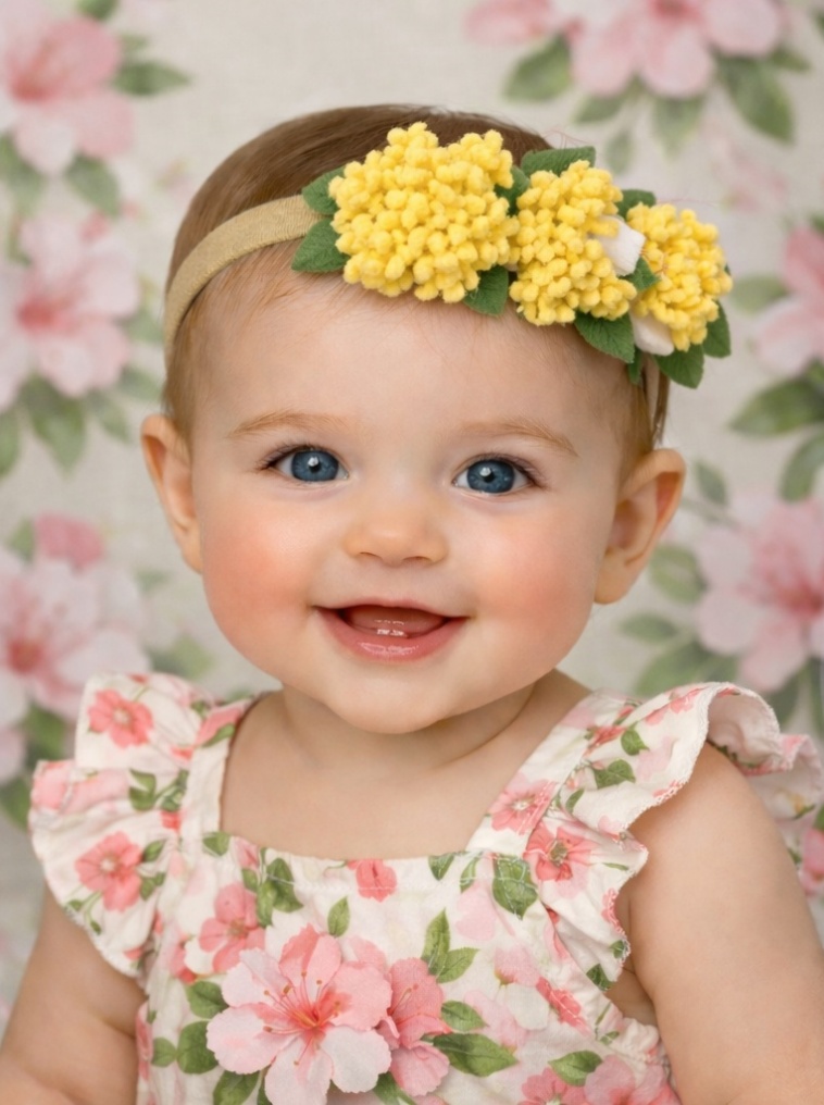 Radiant Halo Yellow Mimosa Baby Headband - Soft and Stylish Baby Accessory