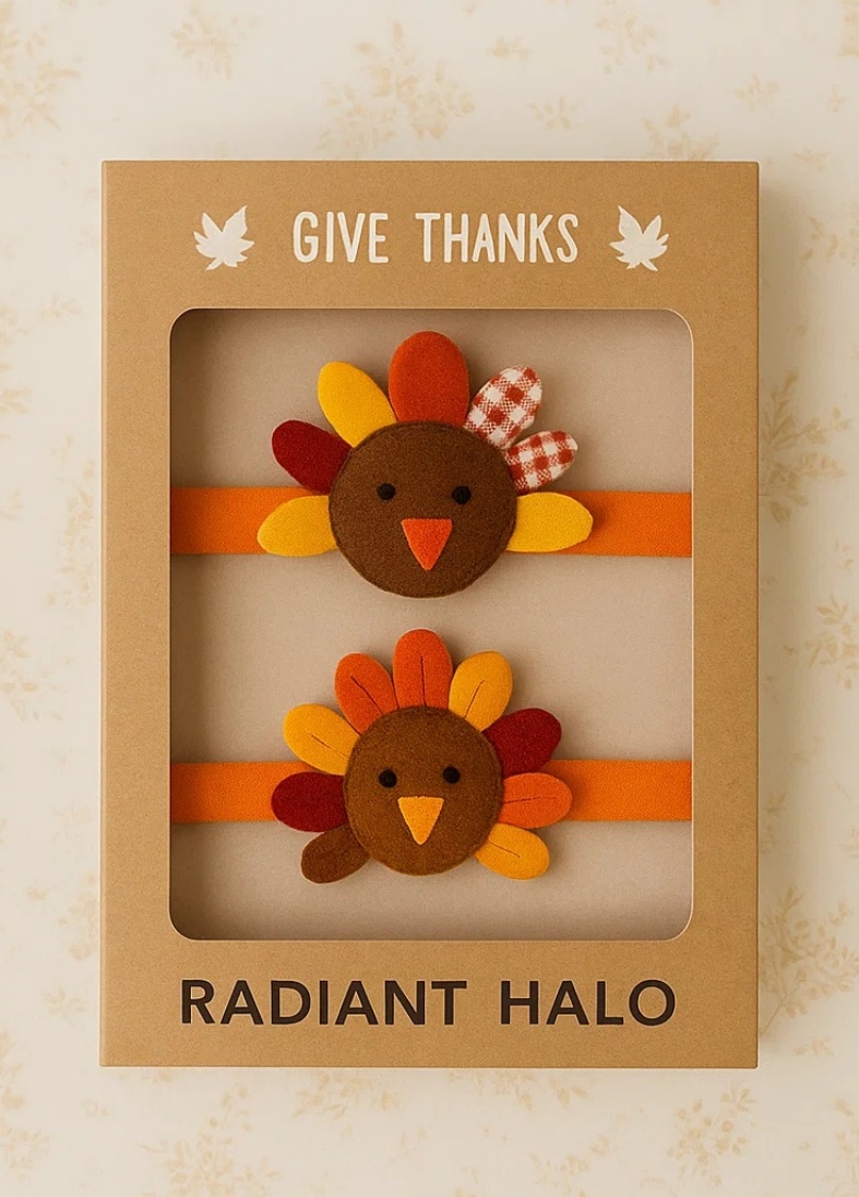 Festive Thanksgiving Turkey Headband for Baby Girls
