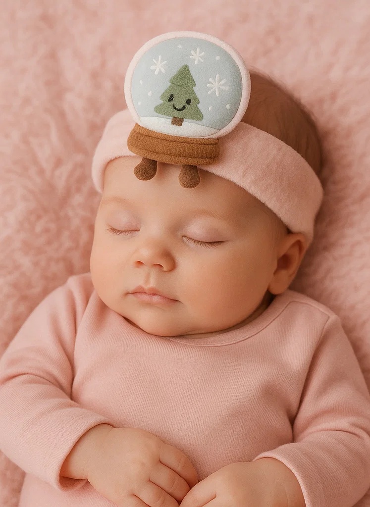 Adorable Plush Snow Globe Baby Headband – Soft, Safe & Photogenic Accessory