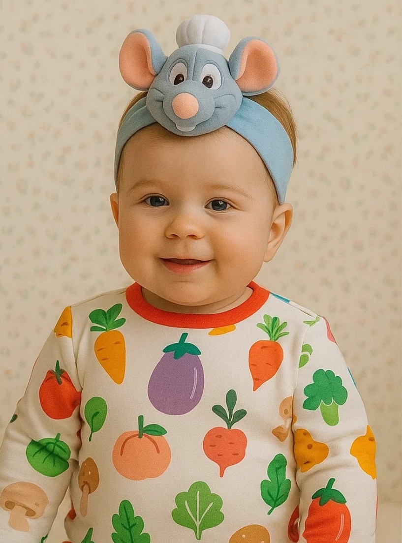 Chef Rat and Cheese Baby Headband – Perfect for Little Chefs and Food Lovers!