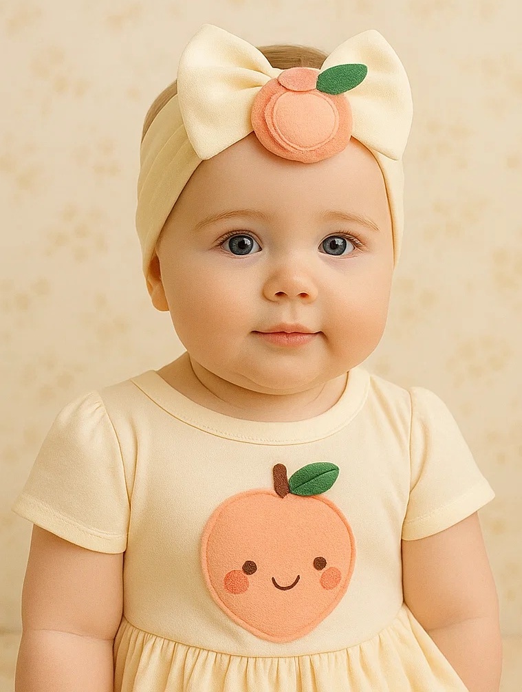 Peach Baby Headband Set