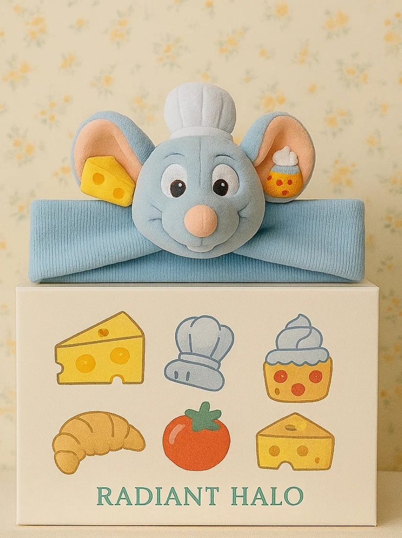 Chef Rat and Cheese Baby Headband – A Whimsical and Tasty Accessory for Little Ones!