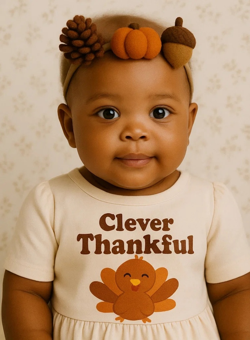 Harvest Trio Baby Headband – Pumpkin, Acorn & Pinecone Autumn Felt Crown