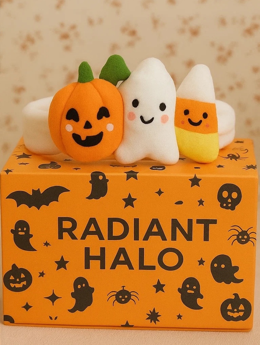 Radiant Halo Serre-tête pour Bébé Halloween avec Citrouille, Fantôme et Bonbon Maïs