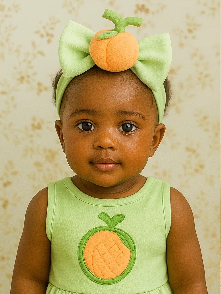 Peach Baby Headband Set
