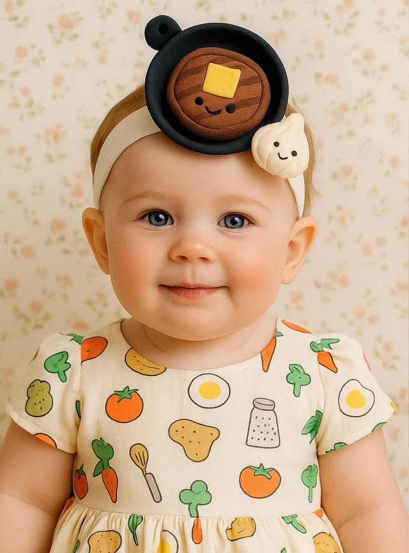 Kreatives Steak-Haarband für Babys – Perfekt für kleine Feinschmecker!