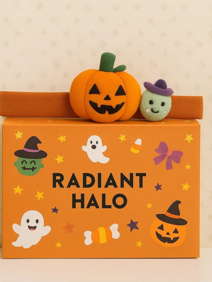 Dětská Halloween Čelenka - Dýně, Duch a Veselé Bonbóny