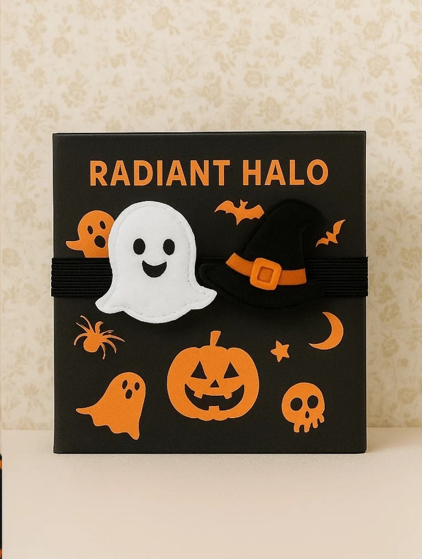 Halloween Baby Headband with Cute Ghost & Witch Hat – Soft and Comfortable for Newborns and Toddlers