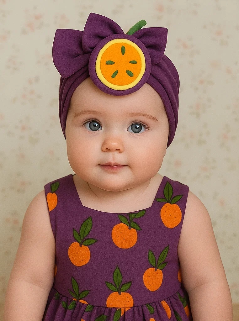 Bandeau pour bébé en forme d'orange, ajoutez du charme à votre bébé