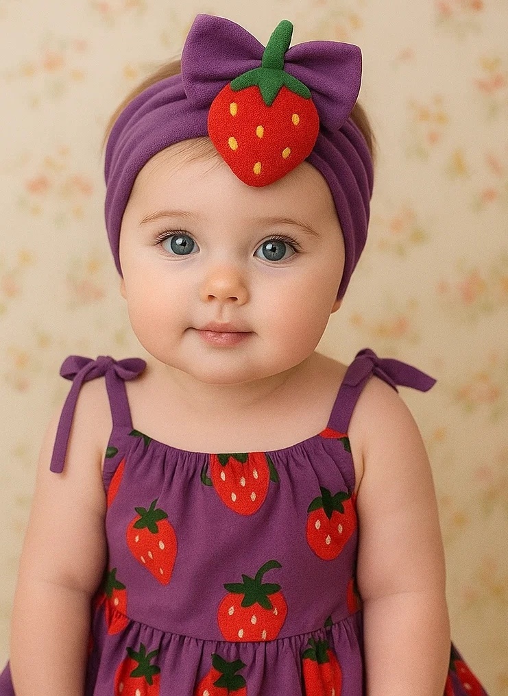Faixa de bebê de morango, adorável e confortável para o uso diário