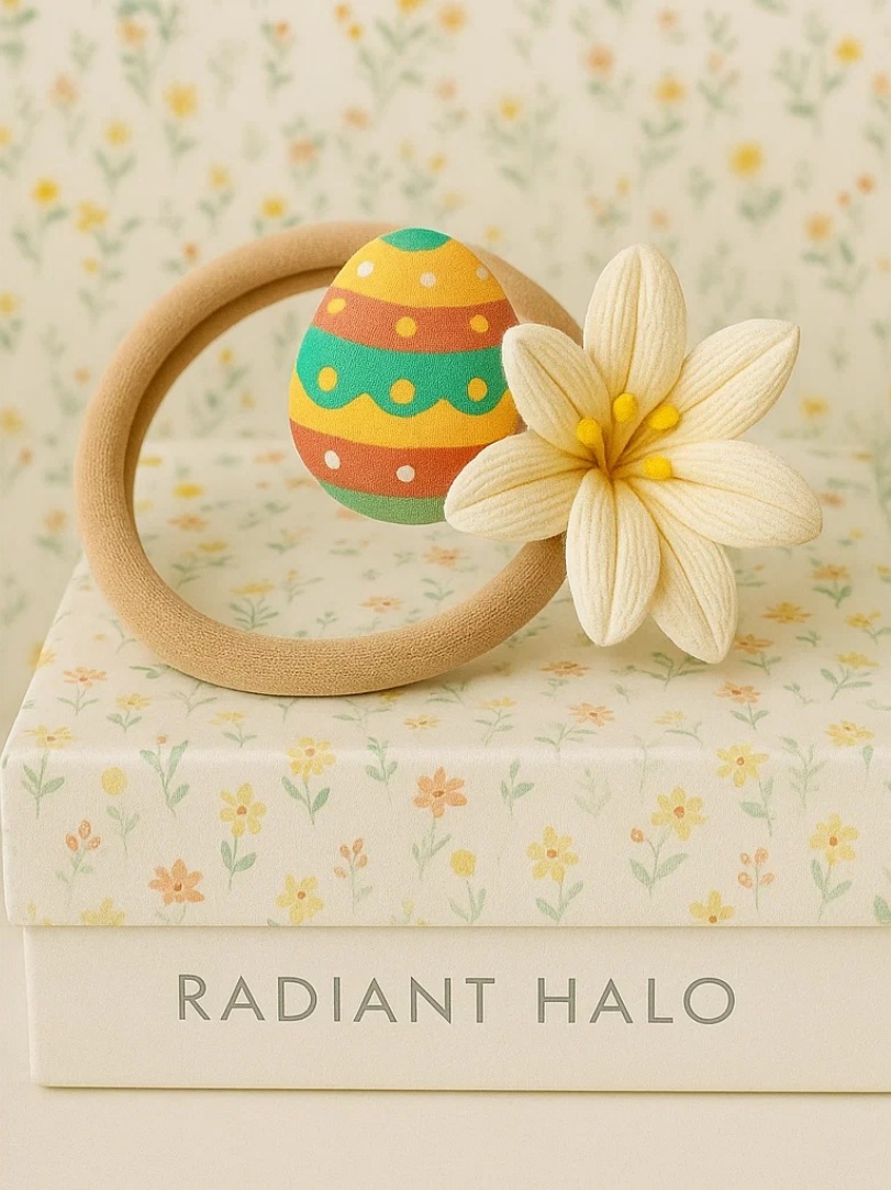 Easter Egg & Flower Baby Headband – Fresh Spring Style