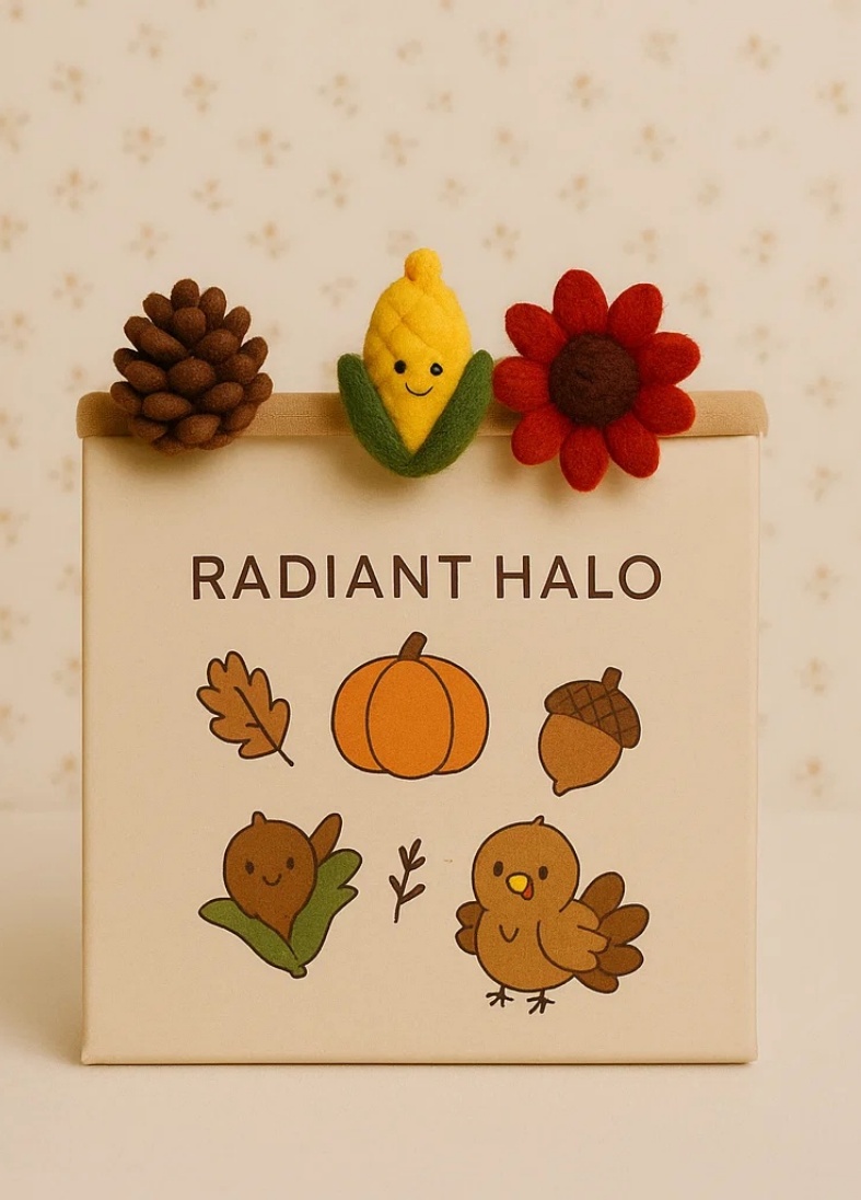 Rustic Autumn Baby Headband with Corn & Felt Flower – Thanksgiving Photography Prop