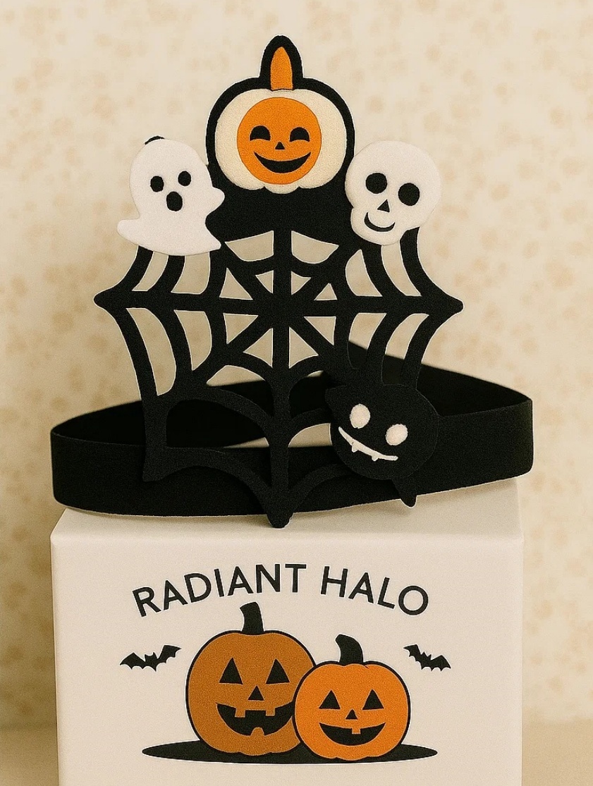Halloweeni beebi peapael, millel on ämblik, kõrvits ja kummitused - Täiuslik hirmutav aksessuaar Halloweeni jaoks