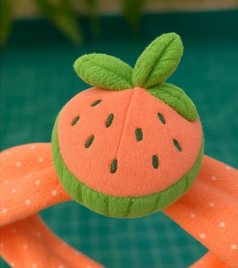 Diadema de Fresa de Peluche para Bebé – Bandas para el Cabello Infantiles Suaves y Antideslizantes