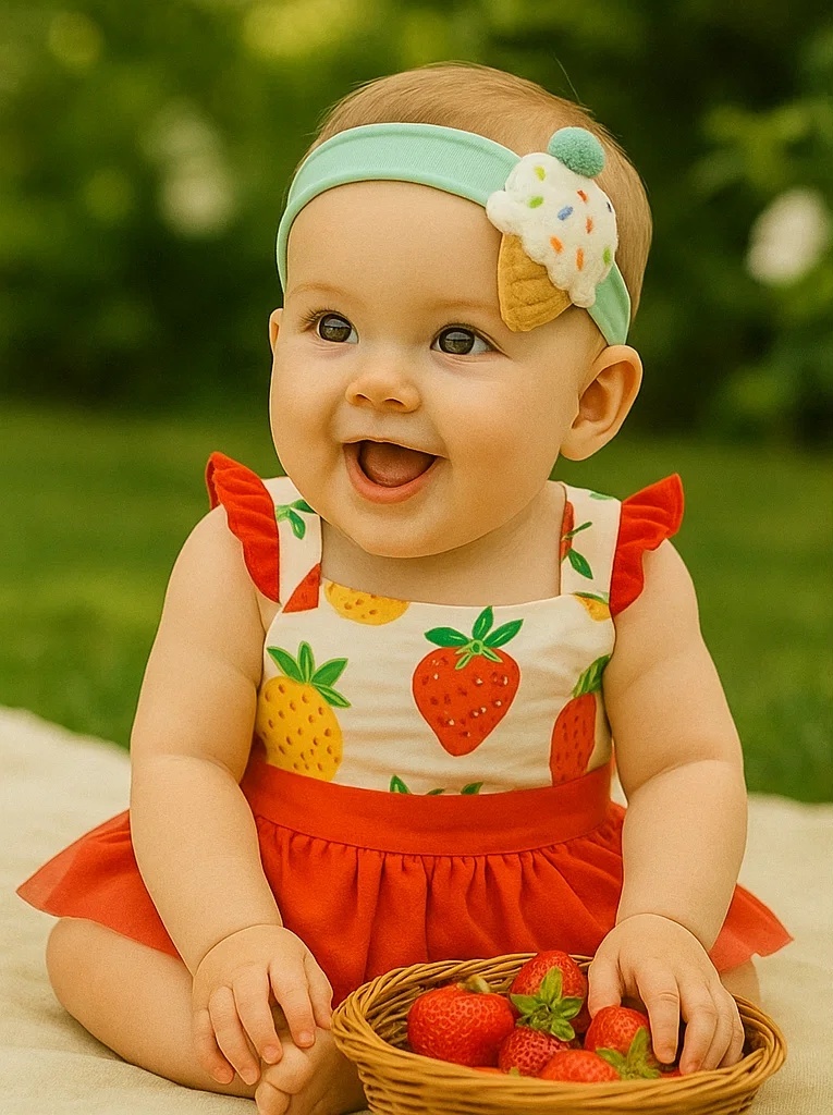 Sweet Swirl Ice Cream Headband for Baby Girls