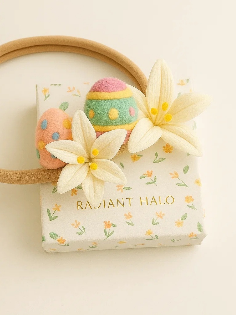 Floral Charm Baby Easter Headband – Spring Delight