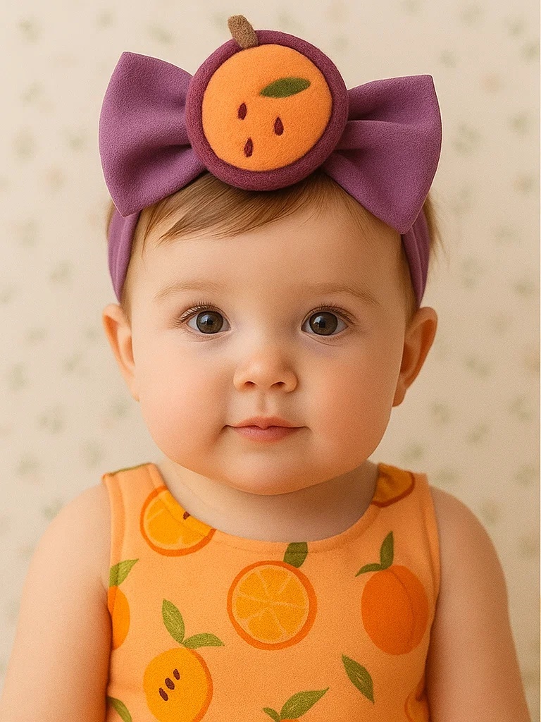 Peach Shaped Baby Headband, Perfect for Daily Wear